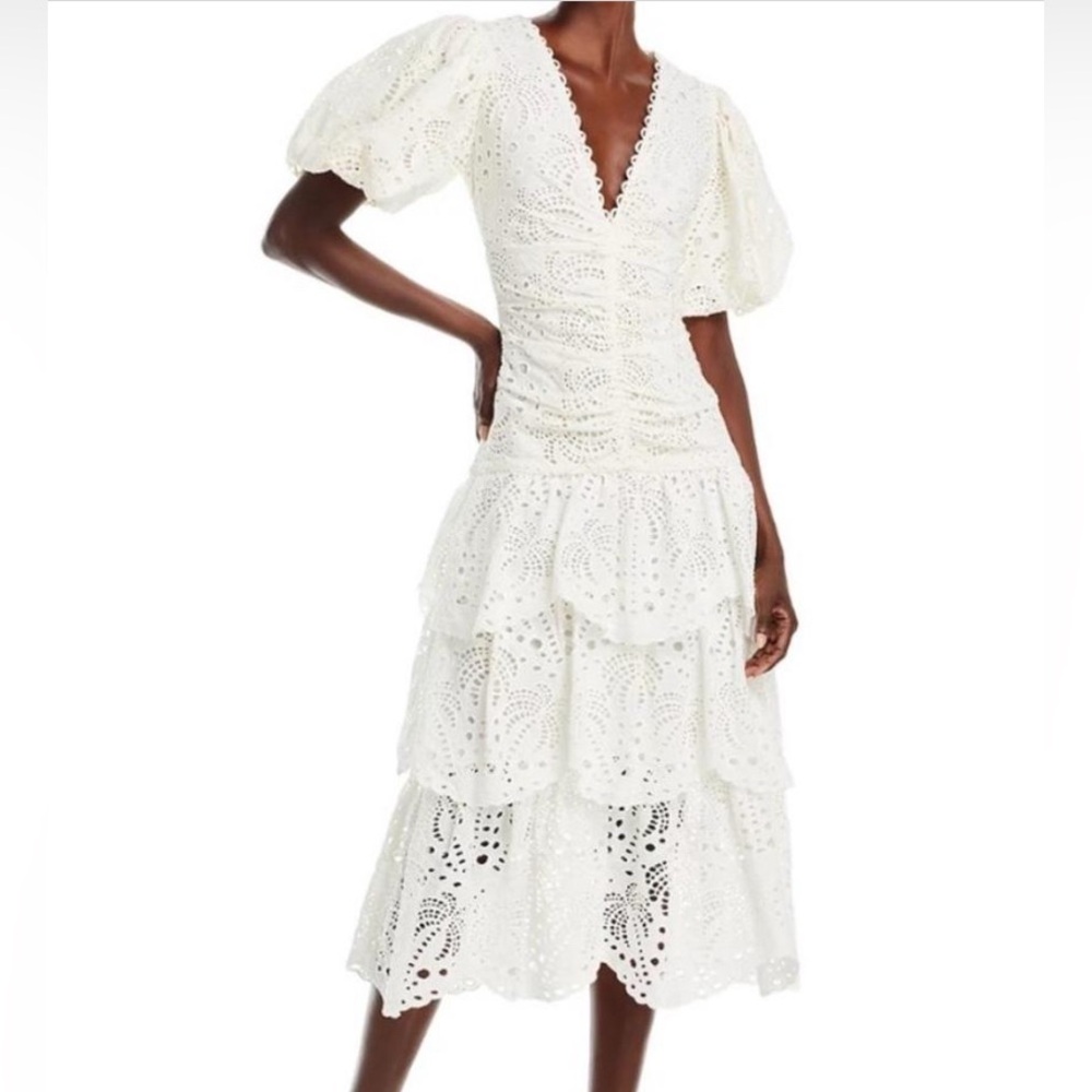 FARM Rio White Eyelet Dress